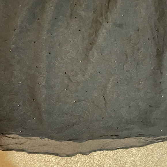 Boundary & Co Black faux leather top and chiffon bottom dress size Medium - Picture 3 of 12